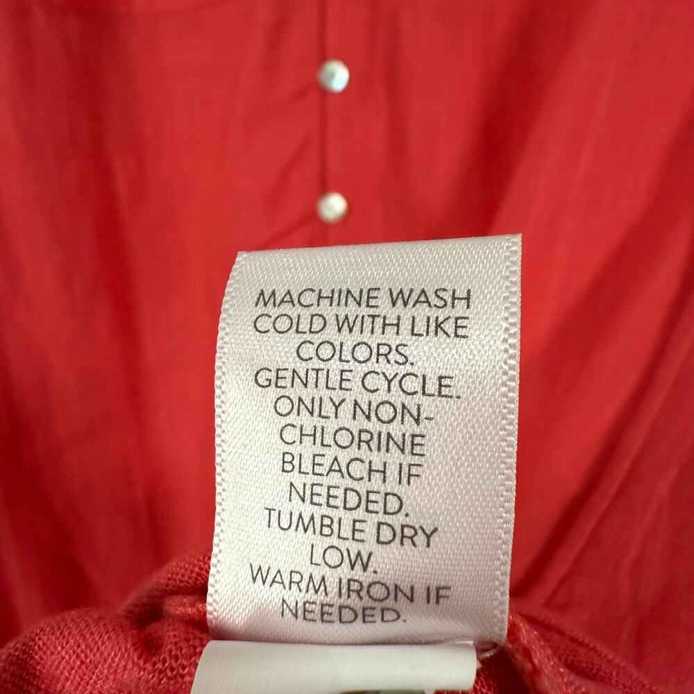 J.Jill Women's Coral Linen Blend Button Front Dress Size Large - Picture 11 of 14